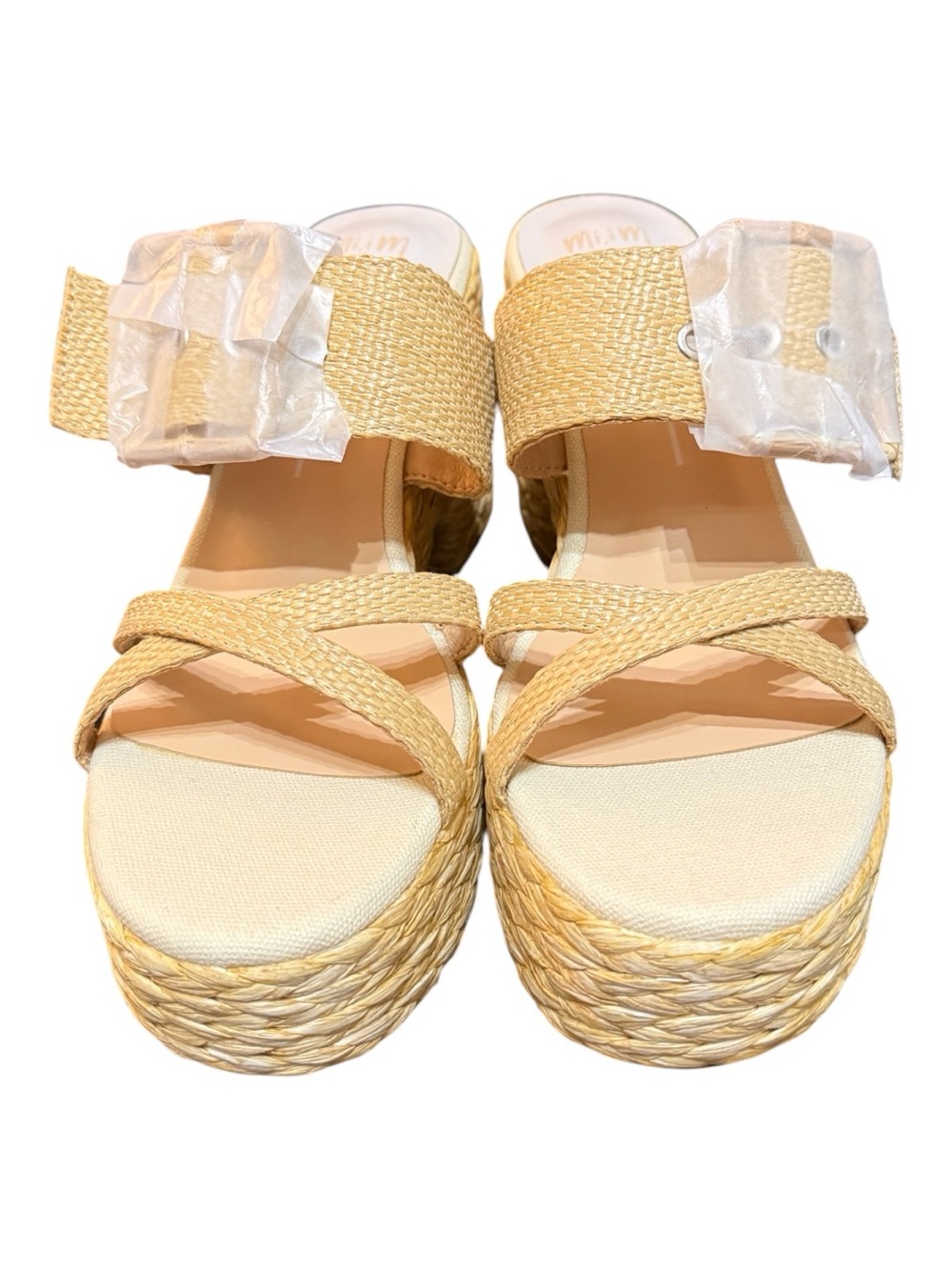 MI.IM Raffia Platform Block Heel Sandals - Women’s Size 10 - NWOB